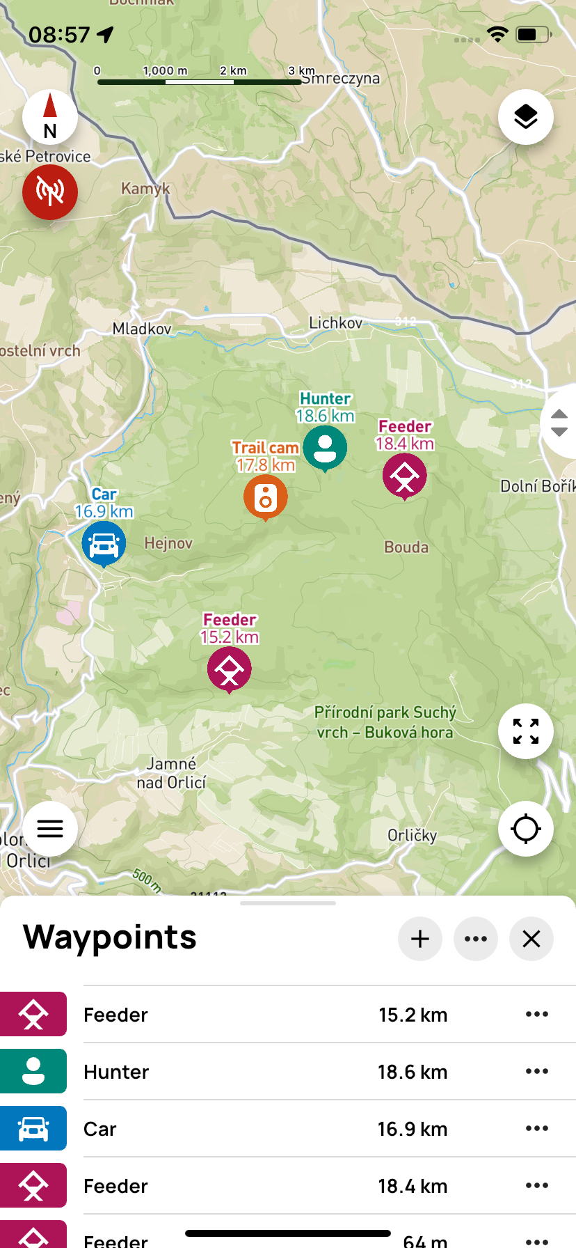 Waypoints in the app