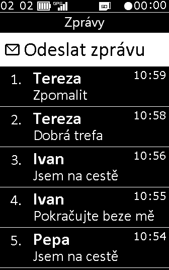 Ekran wiadomości